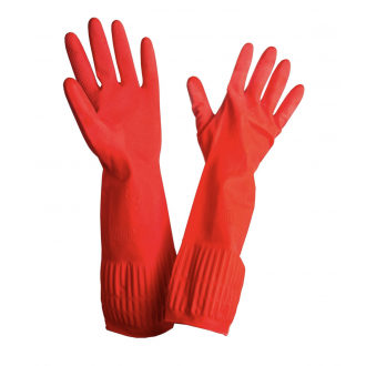 Перчатки латексные удлиненные, XL, красные