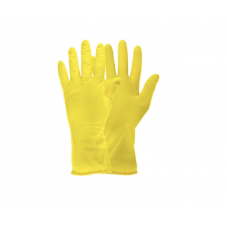 Перчатки латексные без х/б напыления, M, желтые