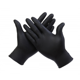 Перчатки виниловые, L, черные